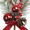 12" Red Berry, Ball Ornament & Pine Pick with Red Velvet Bow by Ashland®